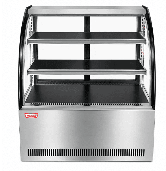 Vitrina pastelera curva 100x70x120 cms Maigas