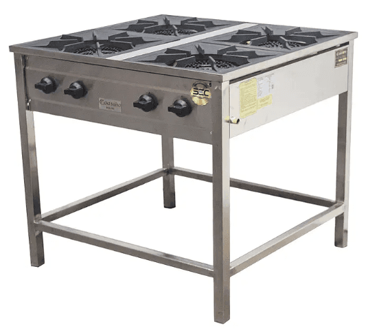 Anafe a gas 4 platos Cousiño con parrilla fierro fundido 43x43 cms