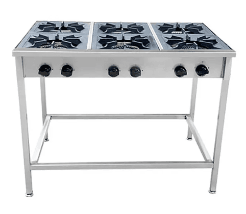 Anafe a gas 6 platos Cousiño con parrilla fierro fundido 34x34 cms