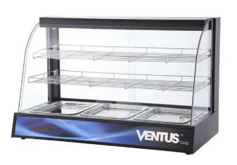VITRINA MANTENEDORA DE CALOR SOBREMESA CURVA VMCD-3 VENTUS