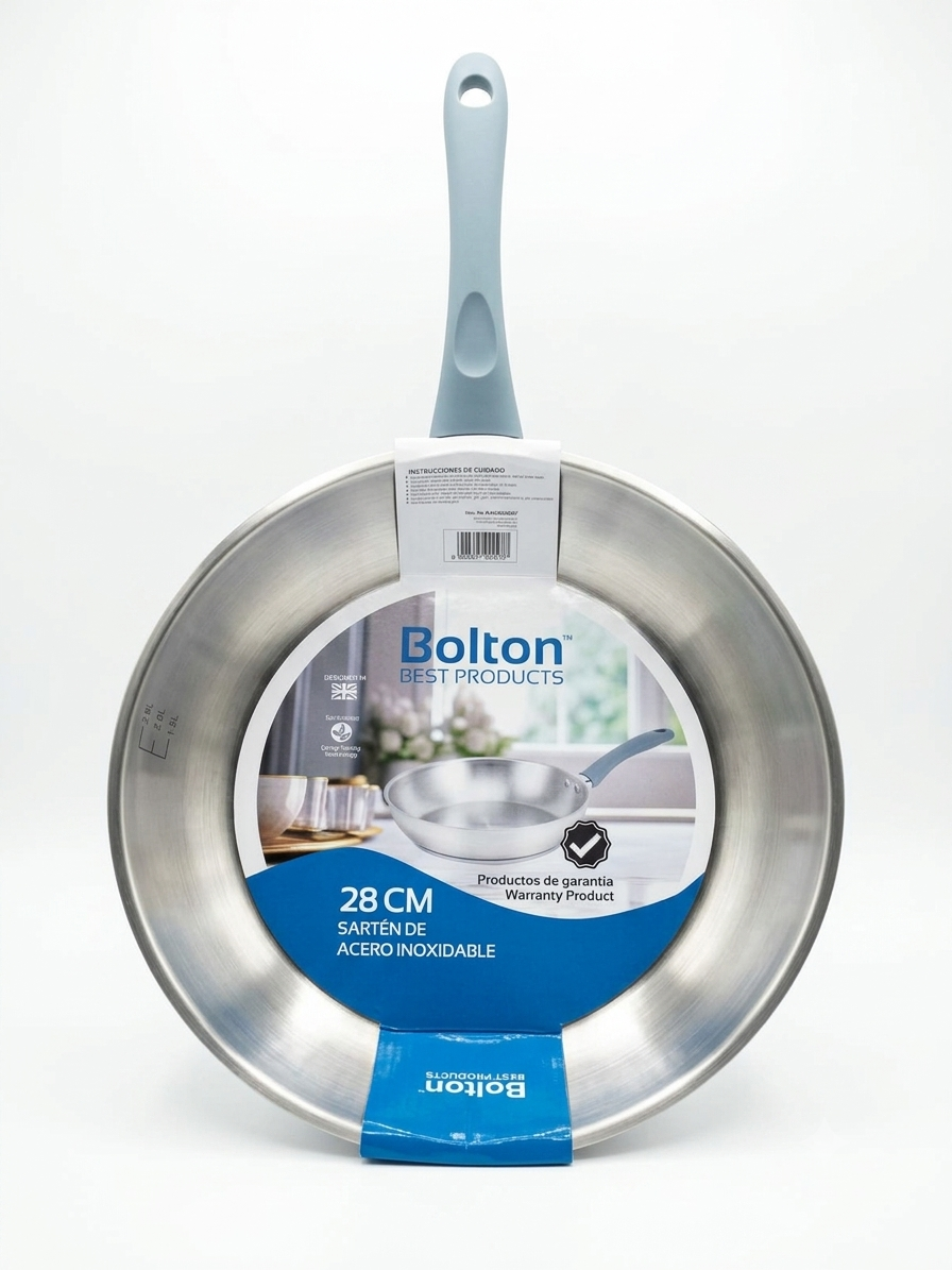 SARTEN ACERO INOXIDABLE 28 CM BOLTON TRIPLE FONDO